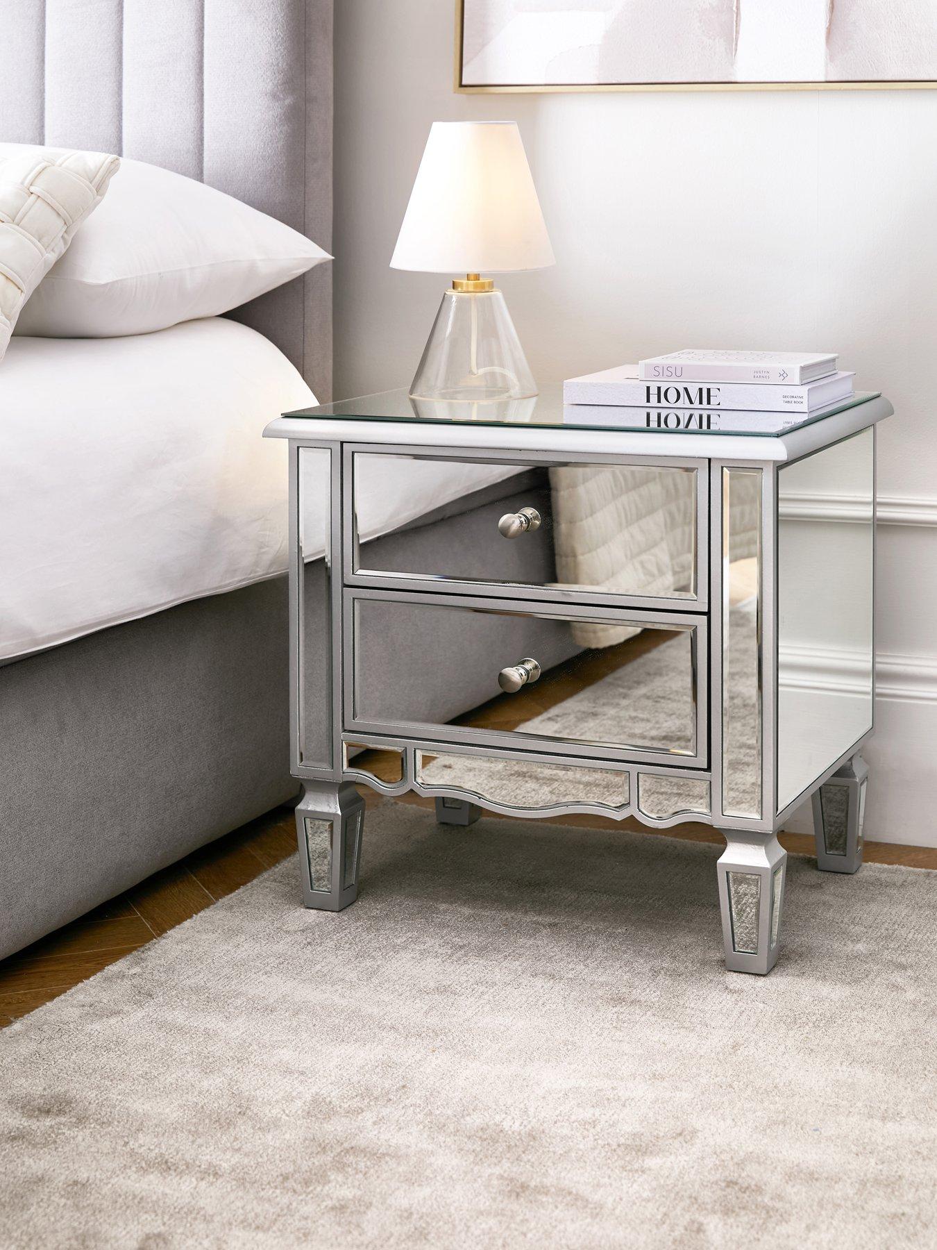 undefined Mirage 2 Drawer Mirrored Bedside Chest - FSC® Certified