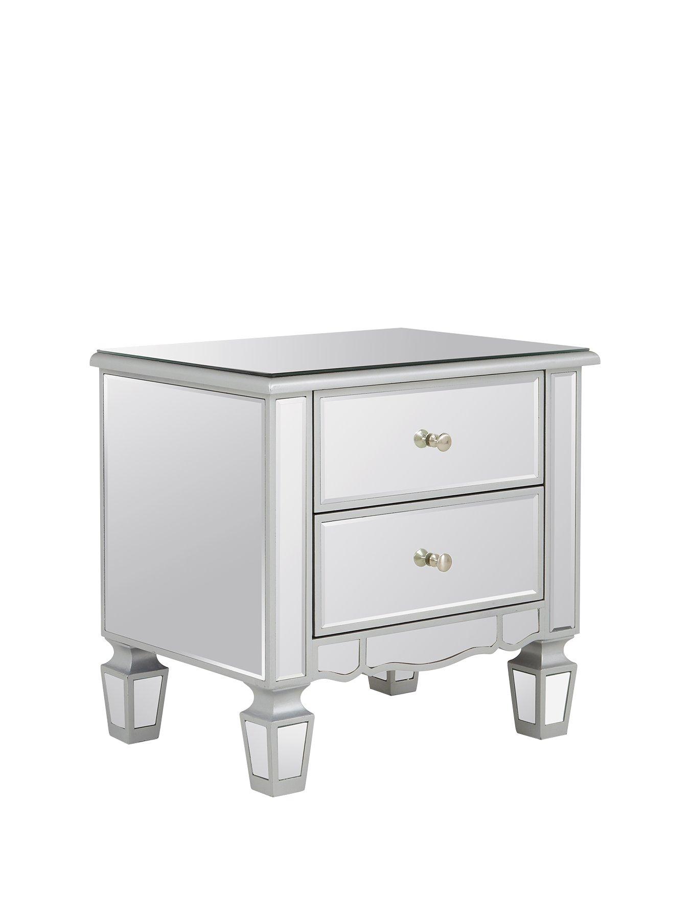 Ideal Home Mirage 2 Drawer Mirrored Bedside Chest Very Co Uk