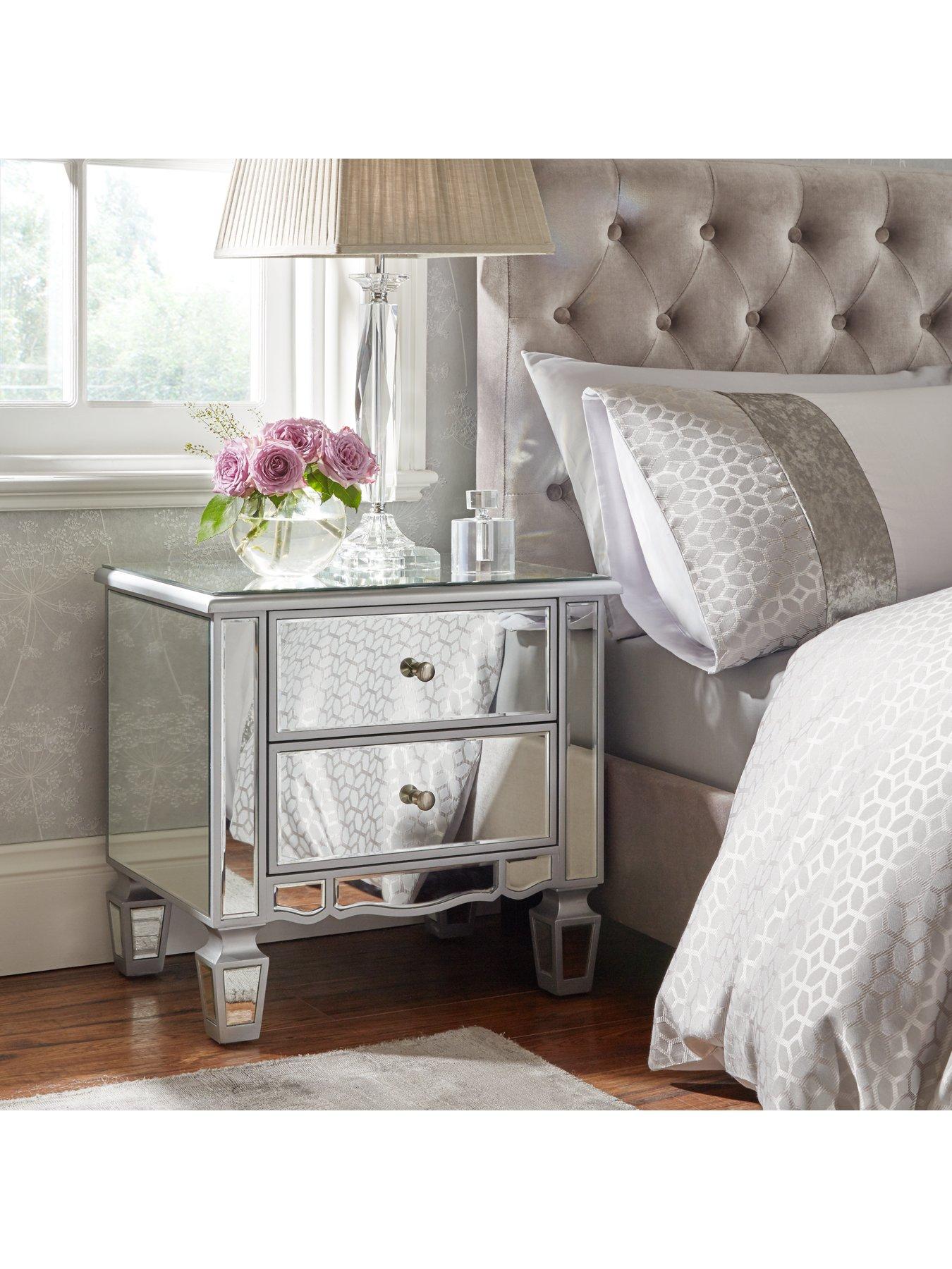There are obvious advantages to paying cheap rates for a quality mirrored bedside table. mirage 2 drawer mirrored bedside chest