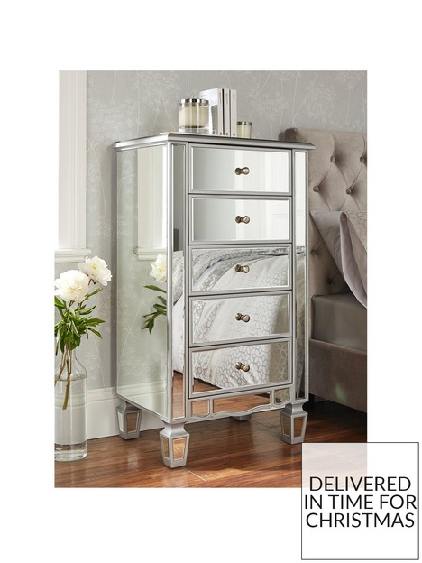very-home-mirage-mirrored-5-drawer-chest