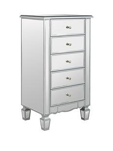 Ideal Home Mirage Mirrored 5 Drawer Chest