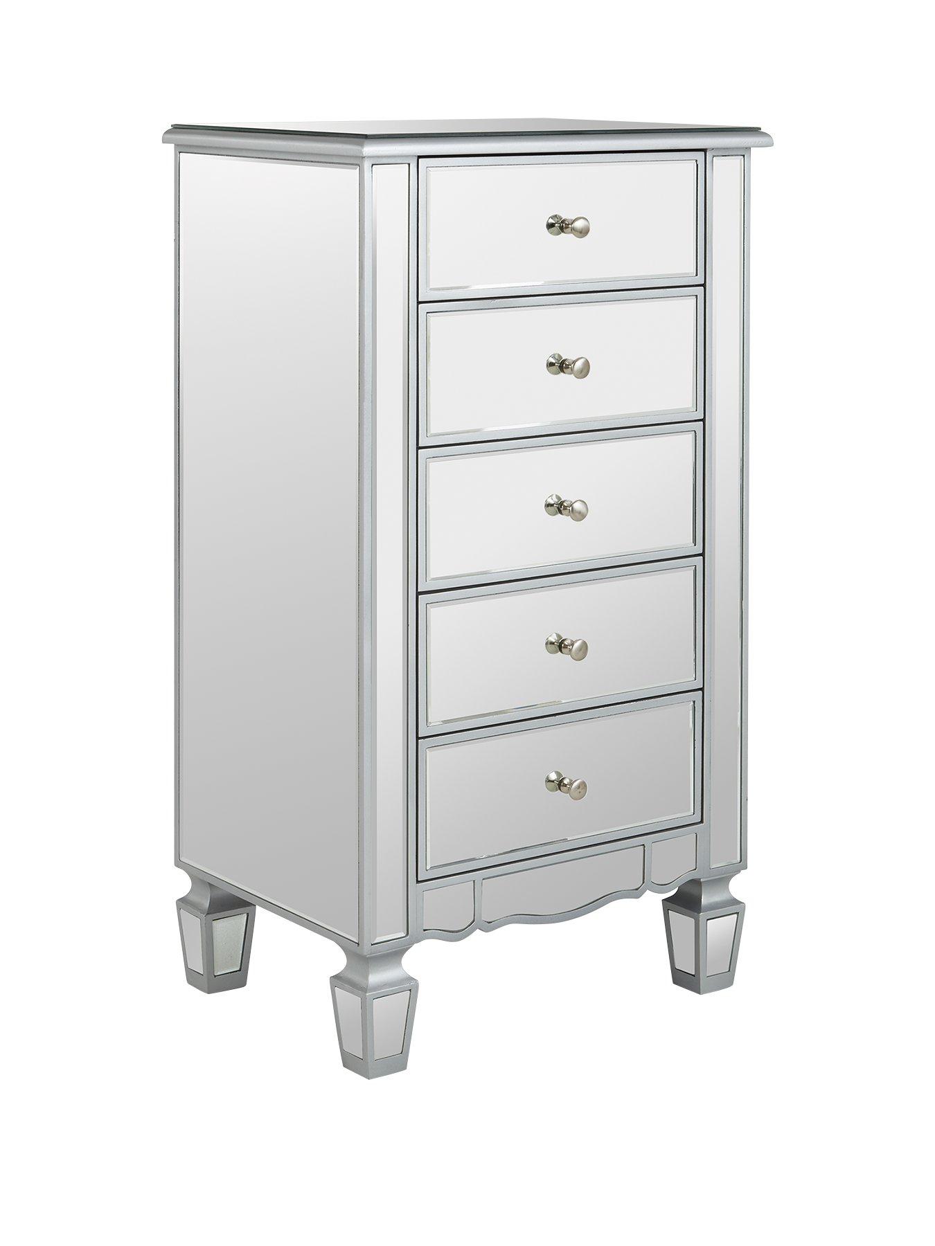 Ideal Home Mirage Mirrored 5 Drawer Chest Very Co Uk