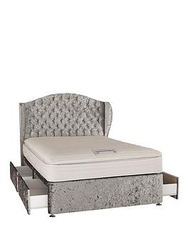 Product photograph of Luxe Collection From Airsprung Marilyn 1000 Pillowtop Divan Bed With Headboard And Storage Options from very.co.uk