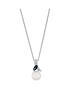 image of love-pearl-9ct-whitenbspgold-diamond-set-freshwater-pearl-and-created-sapphire-pendant