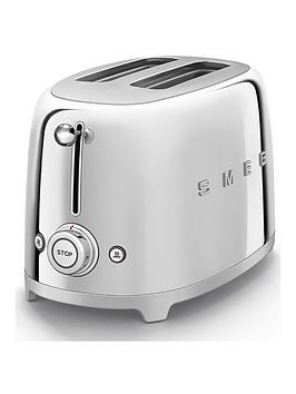Smeg Tsf01 50'S Retro Style 2 Slice Toaster, Extra Wide Slots, 3 Pre-Set Options, 950W