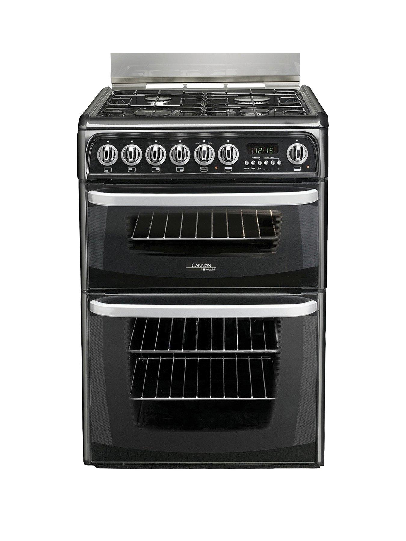 Cannon By Hotpoint Ch60Gcik 60Cm Double Oven Gas Cooker And Gas Hob With Fsd - Black