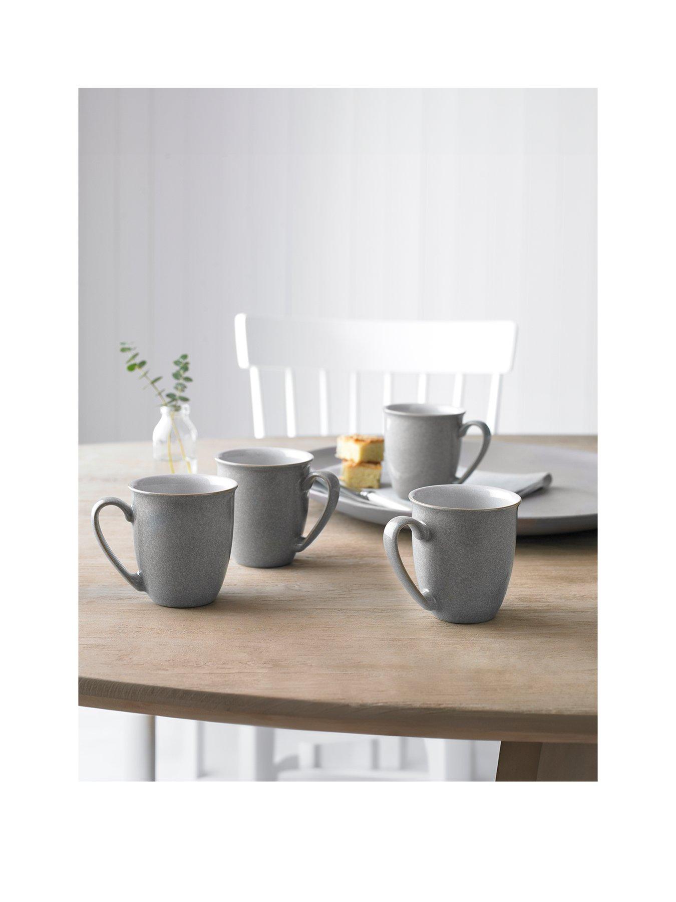 Denby Elements Set of 4 Coffee Mugs – Light Grey