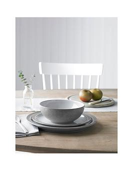 Product photograph of Denby Elements 12-piece Dining Set Ndash Light Grey from very.co.uk