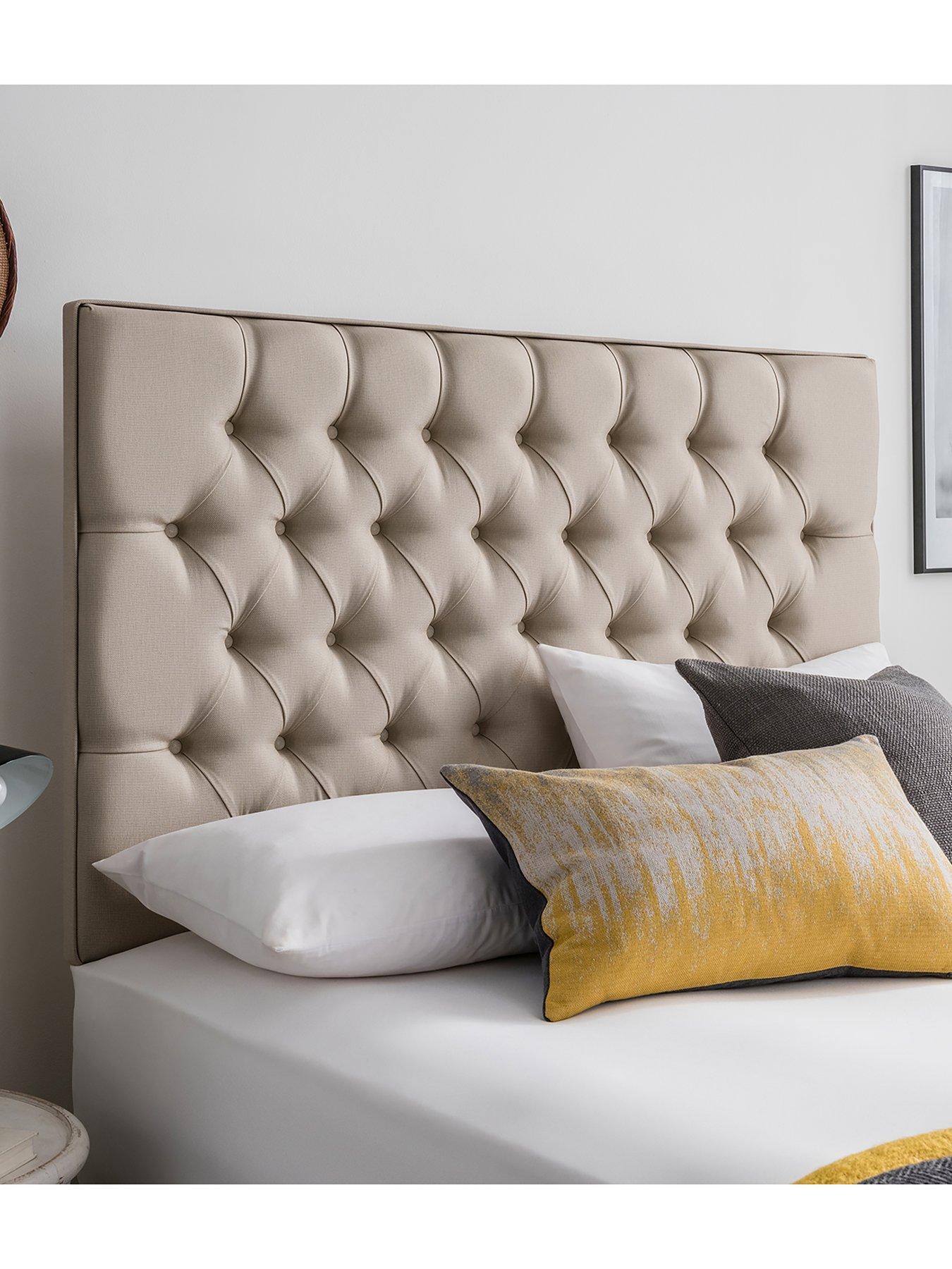 Silentnight Amalia Fabric Buttoned Padded Headboard - Available in 3 ...