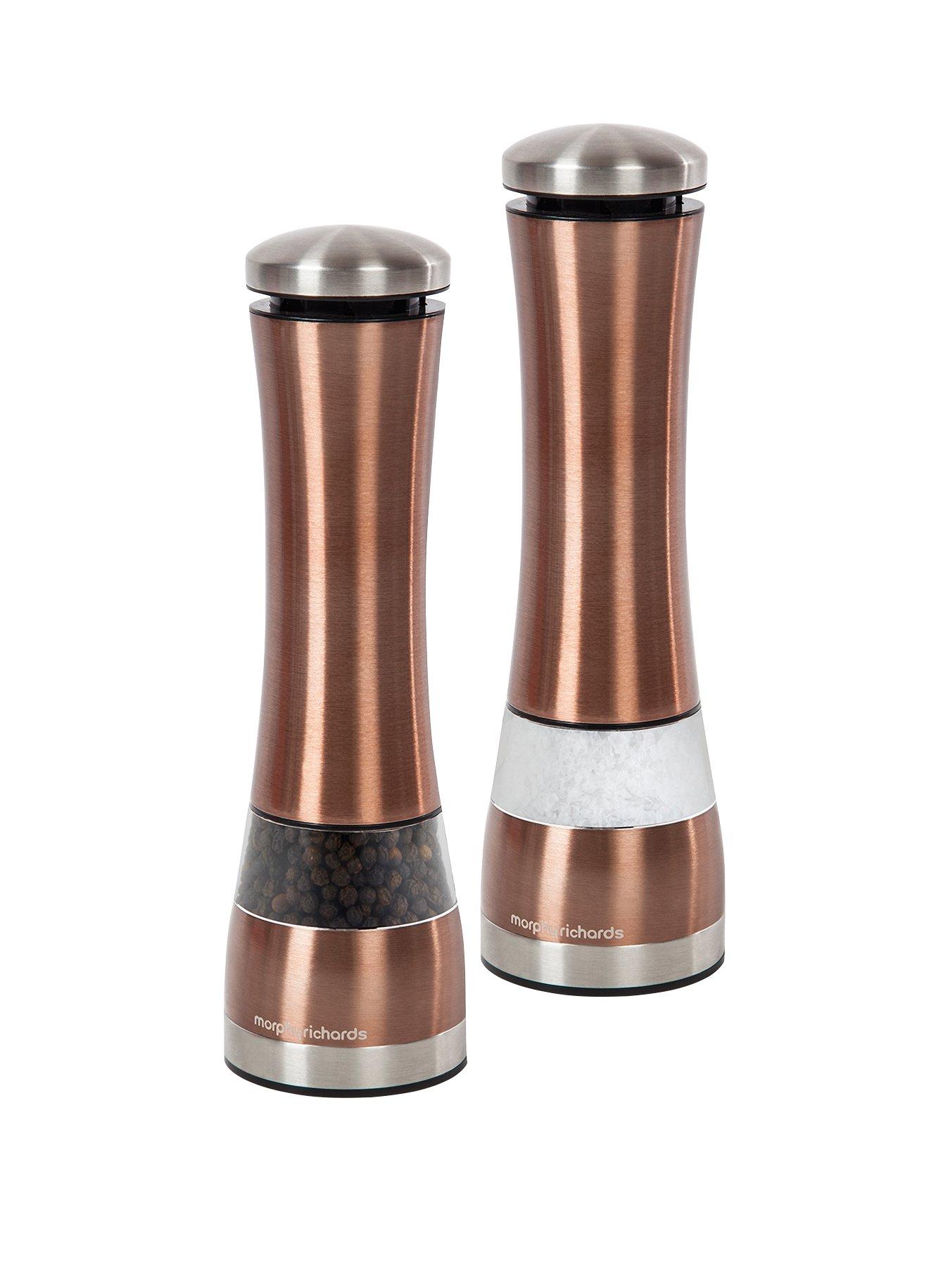 Product photograph of Morphy Richards Accents Electric Salt And Pepper Mills Ndash Copper from very.co.uk