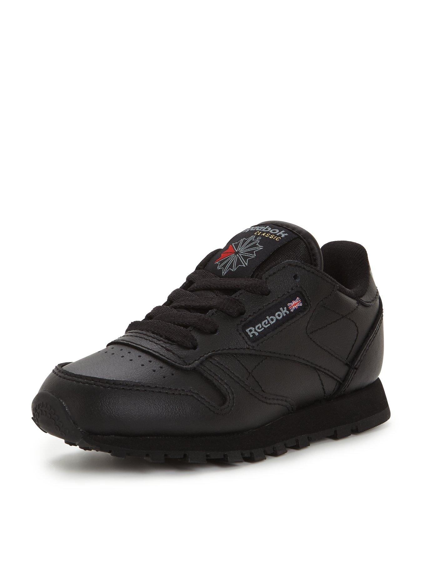 reebok classic leather trainers black