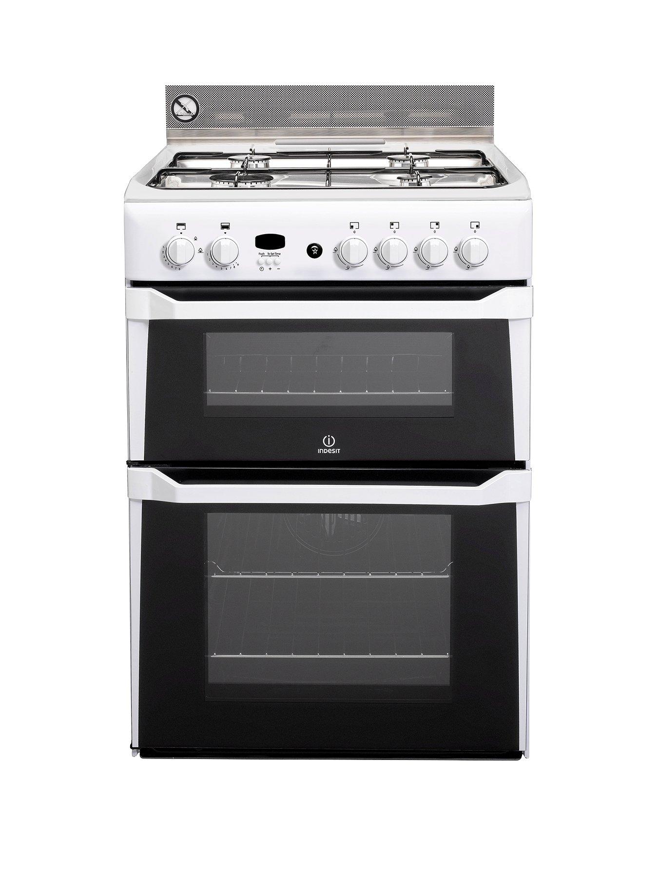 Indesit Id60G2W 60Cm Double Oven Gas Cooker
