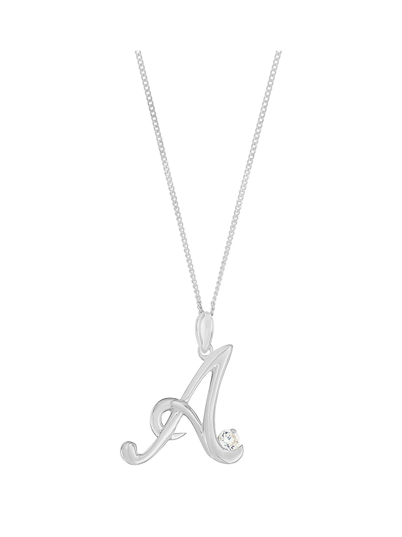 Silver hot sale initial pendant