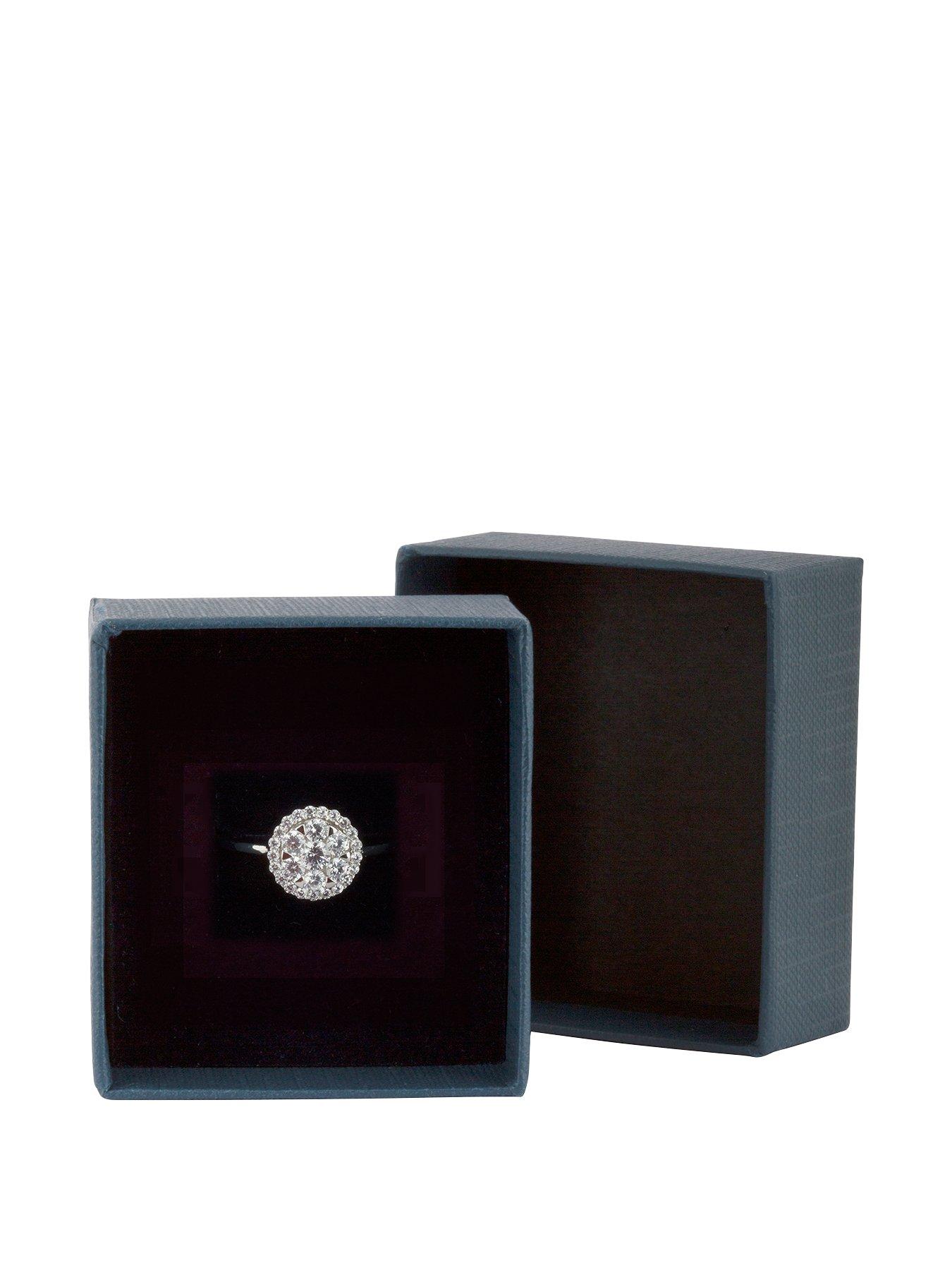 Image 3 of 3 of The Love Collection Sterling Silver Cubic Zirconia Cluster Ring