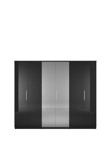 prague-gloss-6-door-mirrored-wardrobe