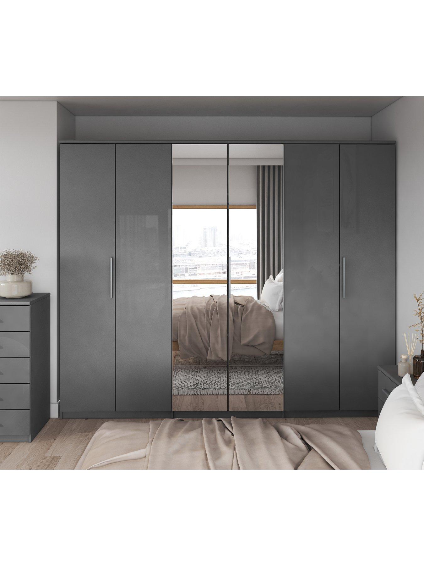 6 door deals mirrored wardrobe