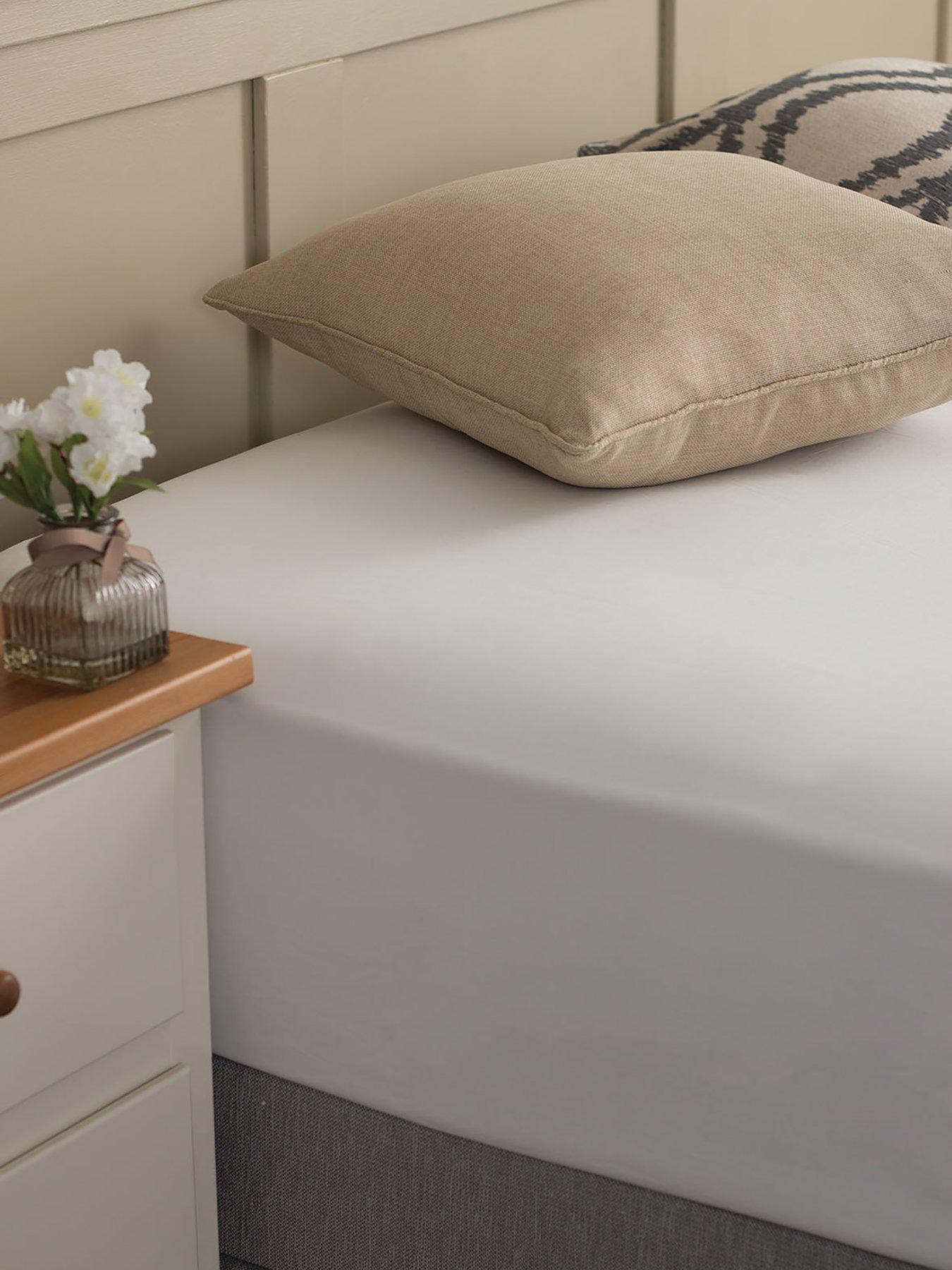 Product photograph of Silentnight Easy Care 180 Thread Count Cotton Rich Fitted Sheet - White from very.co.uk