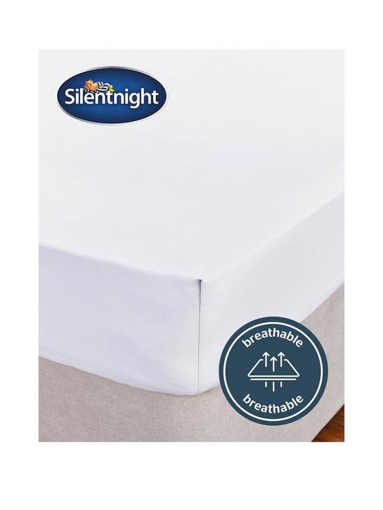 stillFront image of silentnight-easy-care-180-thread-count-cotton-rich-fitted-sheet-white