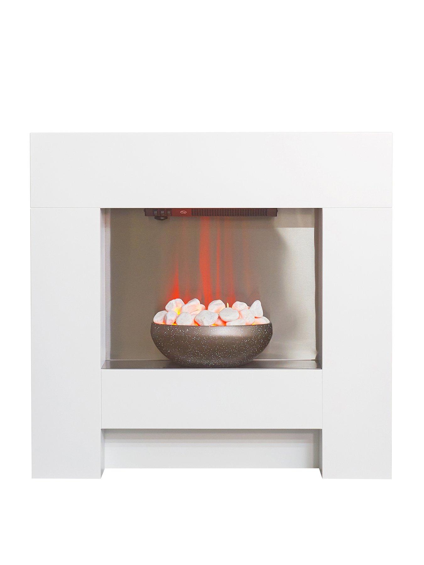 Product photograph of Adam Fires Fireplaces Cubist Electric Fireplace Suite from very.co.uk