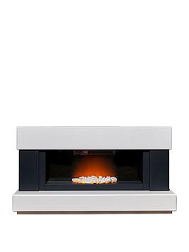 Product photograph of Adam Fires Fireplaces Verona White Grey Electric Fireplace Suite from very.co.uk