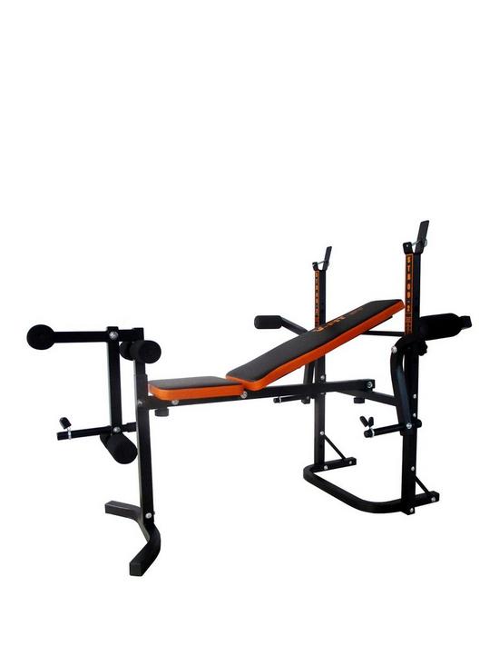 front image of v-fit-stb09-2-herculean-folding-weight-bench
