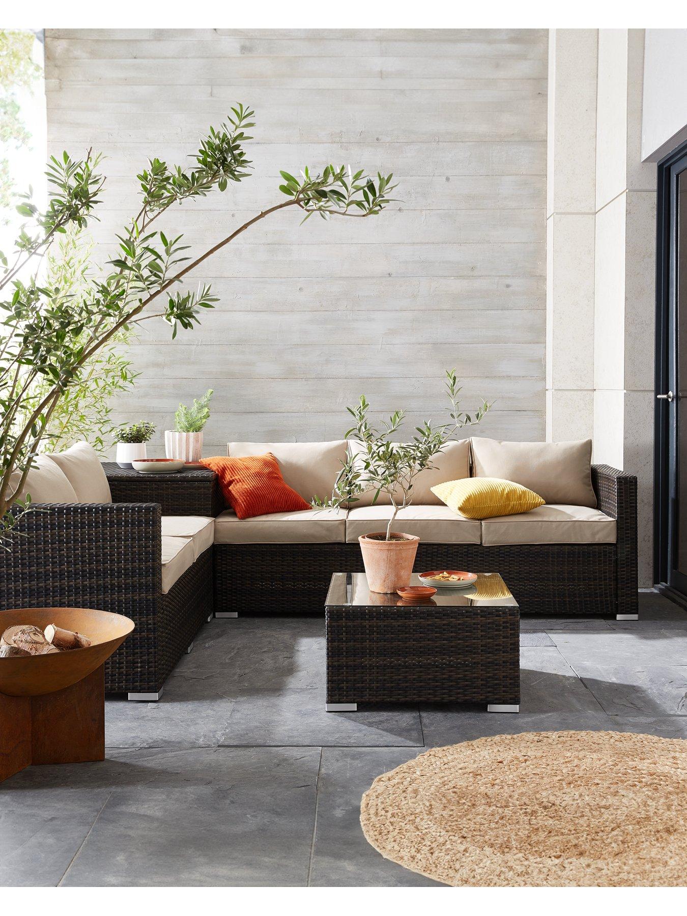 undefined Coral Bay 5-Seater Corner Garden Sofa With Storage And Table