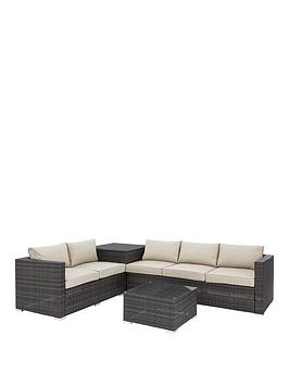 Coral Bay 5-Seater Corner Garden Sofa With Storage And Table