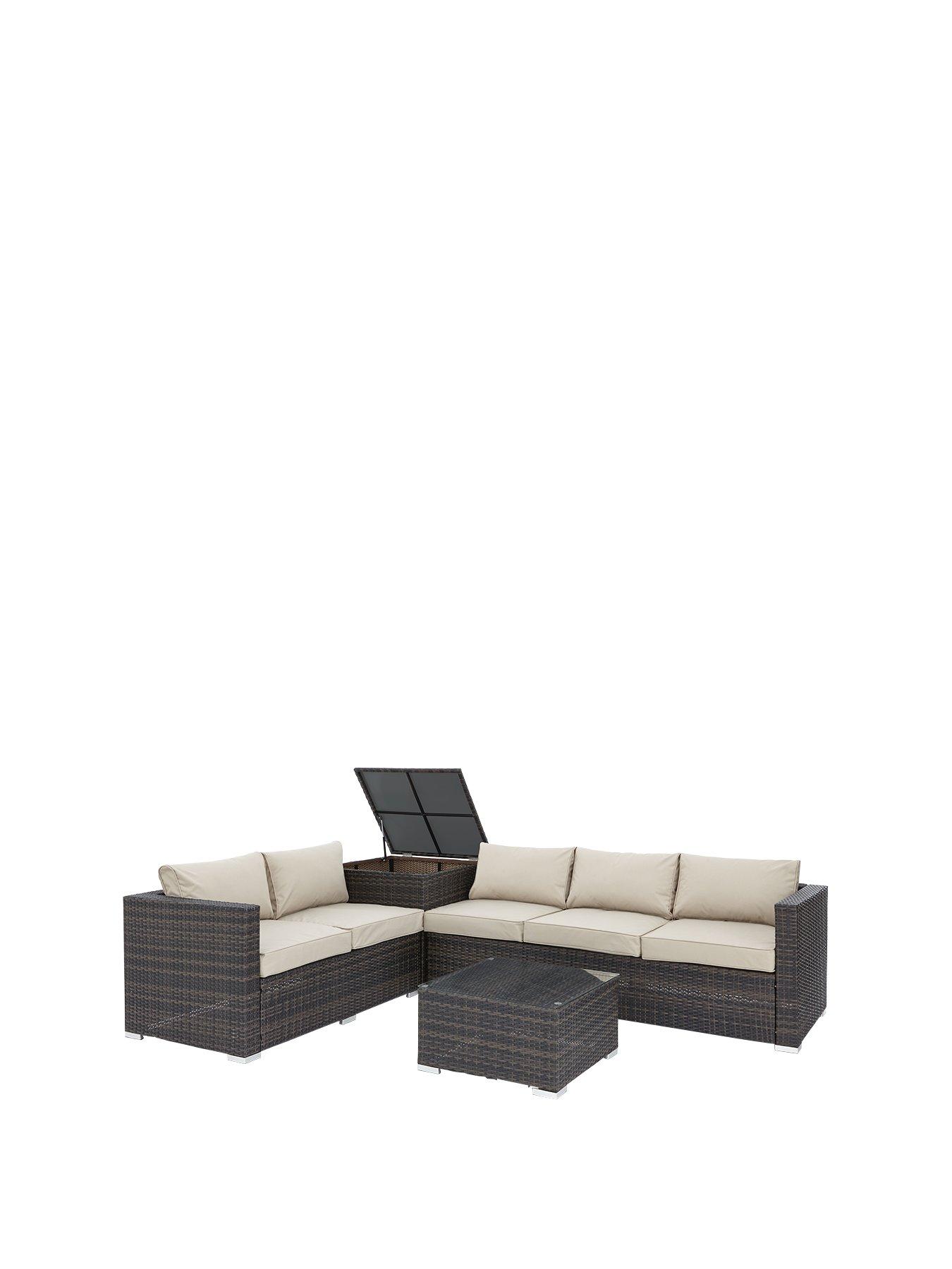 Corner rattan sofa with shop storage