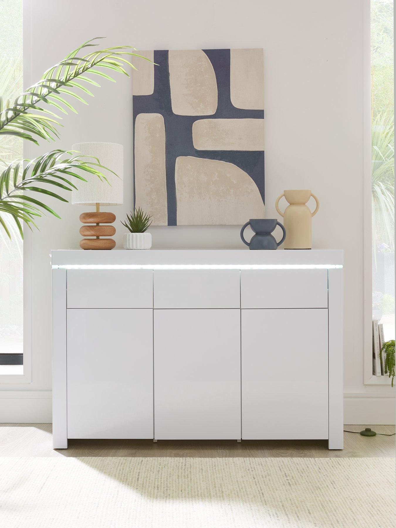 undefined Atlantic Large Gloss Sideboard with LED Light