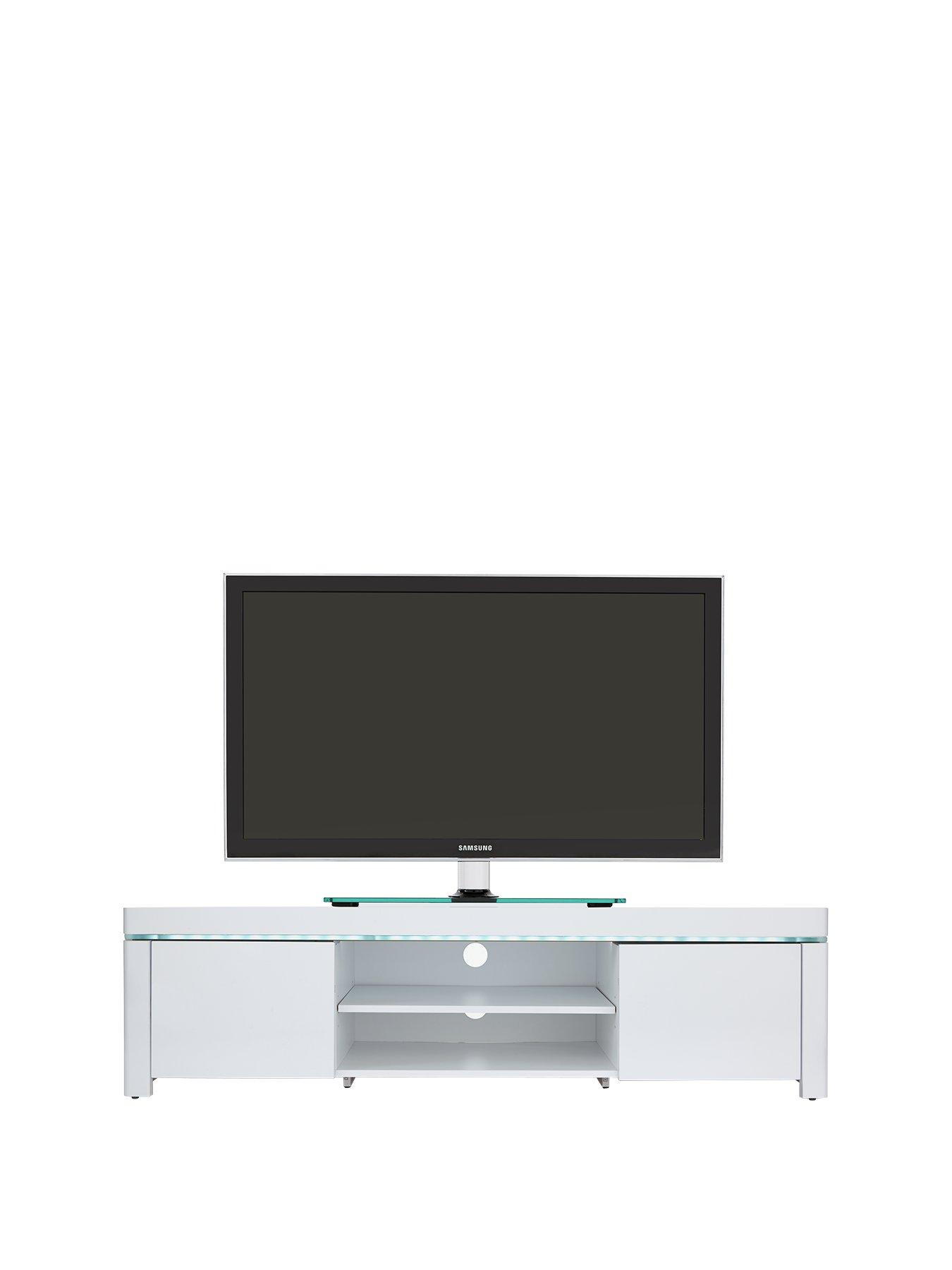 Very white gloss tv outlet unit