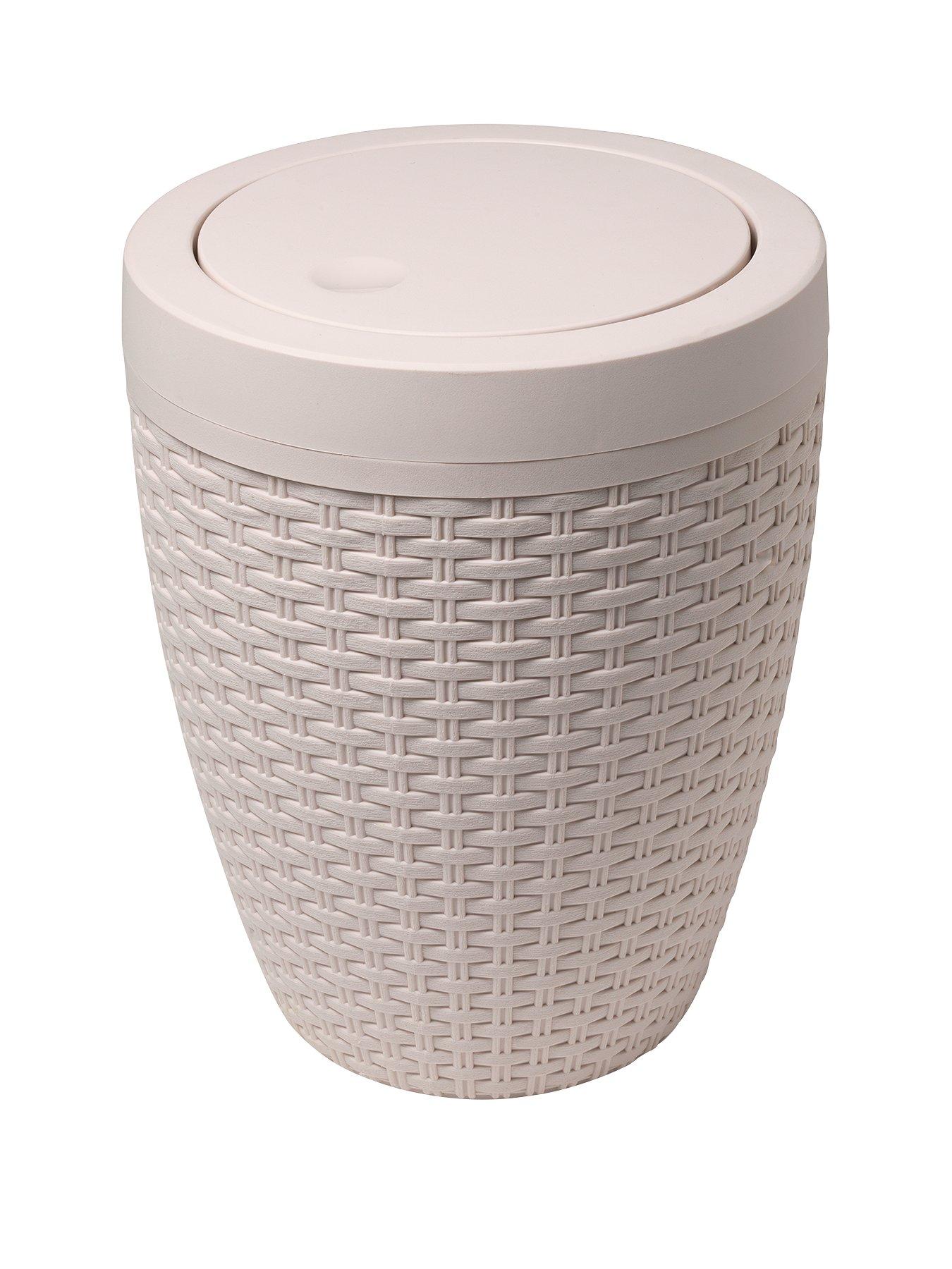 Product photograph of Addis Faux Rattan Swing Lid Bathroom Bin from very.co.uk