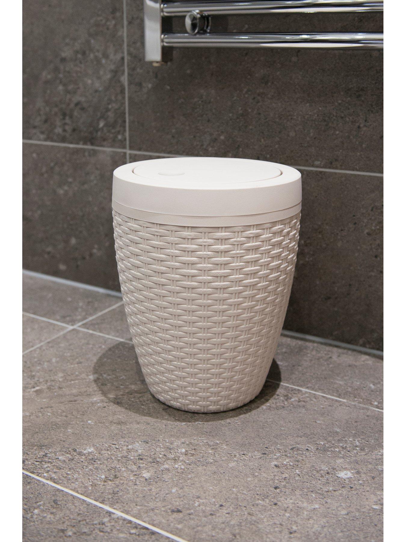 Image 3 of 5 of Addis Faux Rattan Swing Lid Bathroom Bin