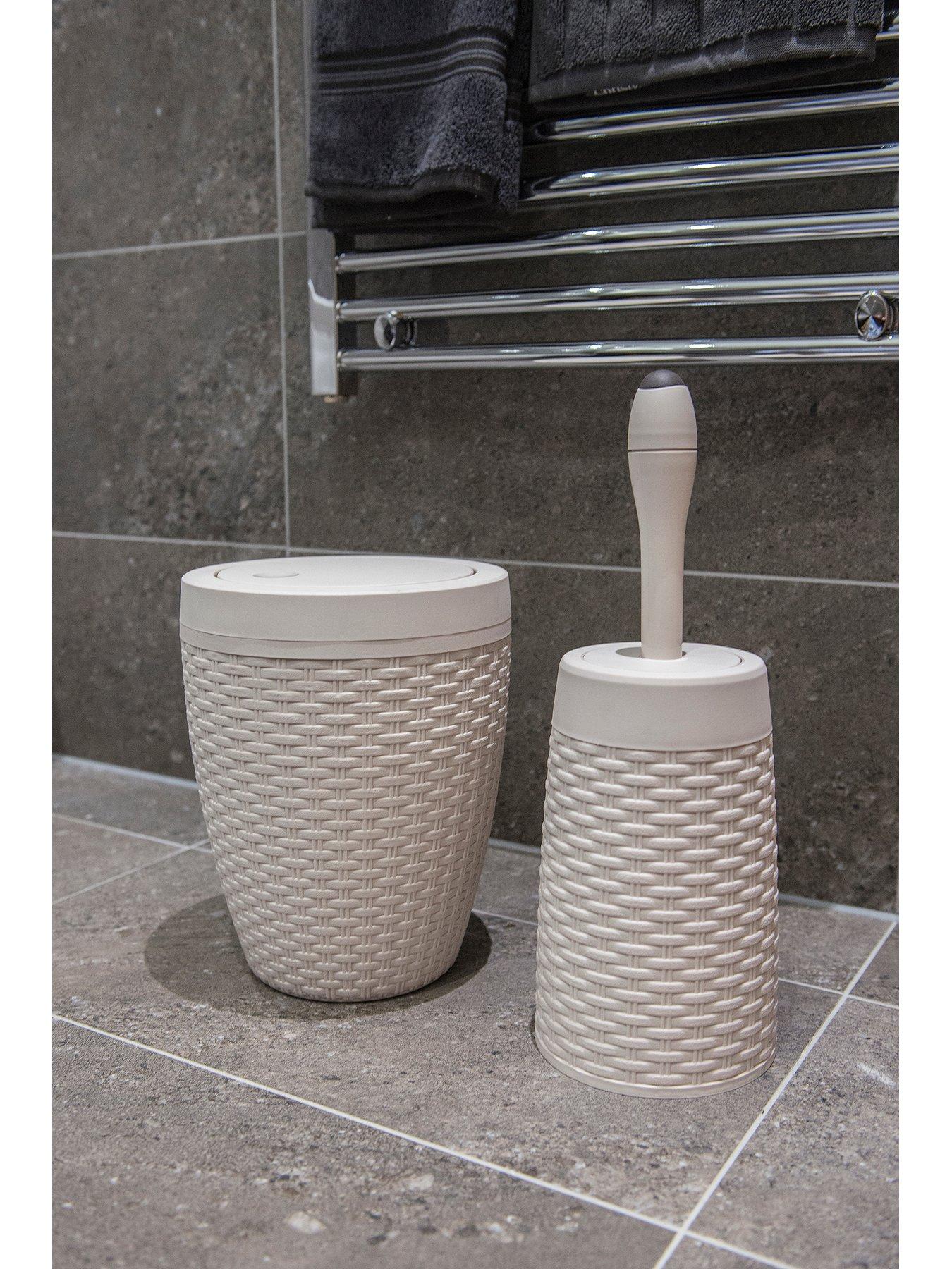Image 5 of 5 of Addis Faux Rattan Swing Lid Bathroom Bin
