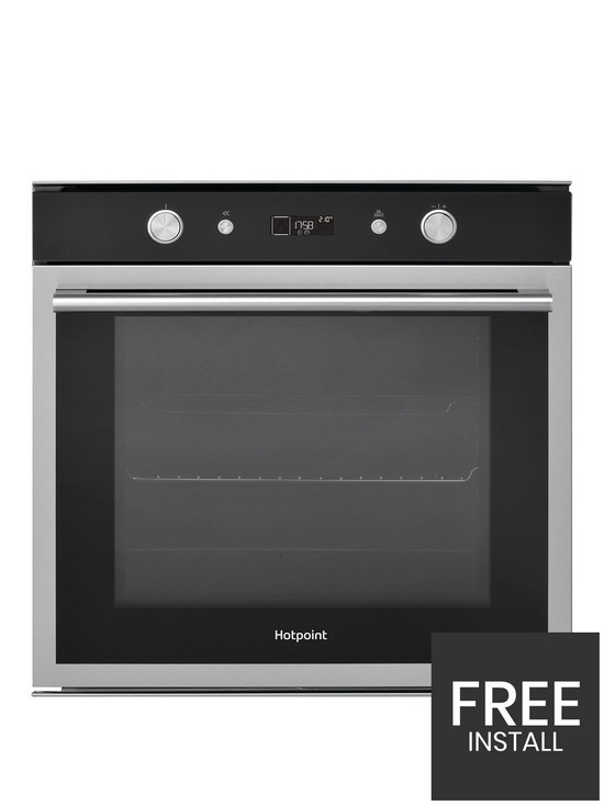 front image of hotpoint-class-6nbspsi6864shix-60cm-built-in-electric-single-oven-blackstainless-steel