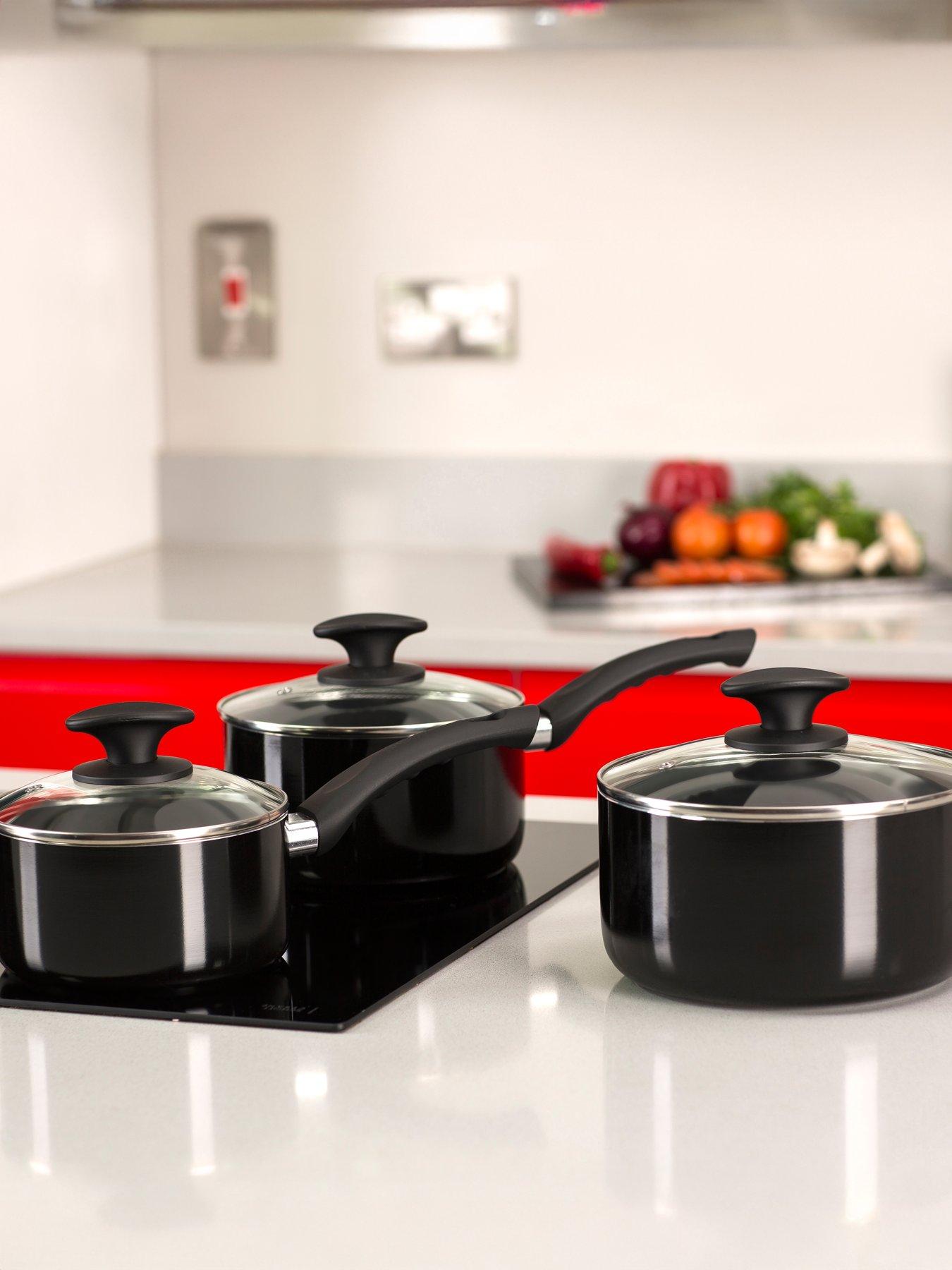 Tower Essentials 3 Piece Pan Set - Black
