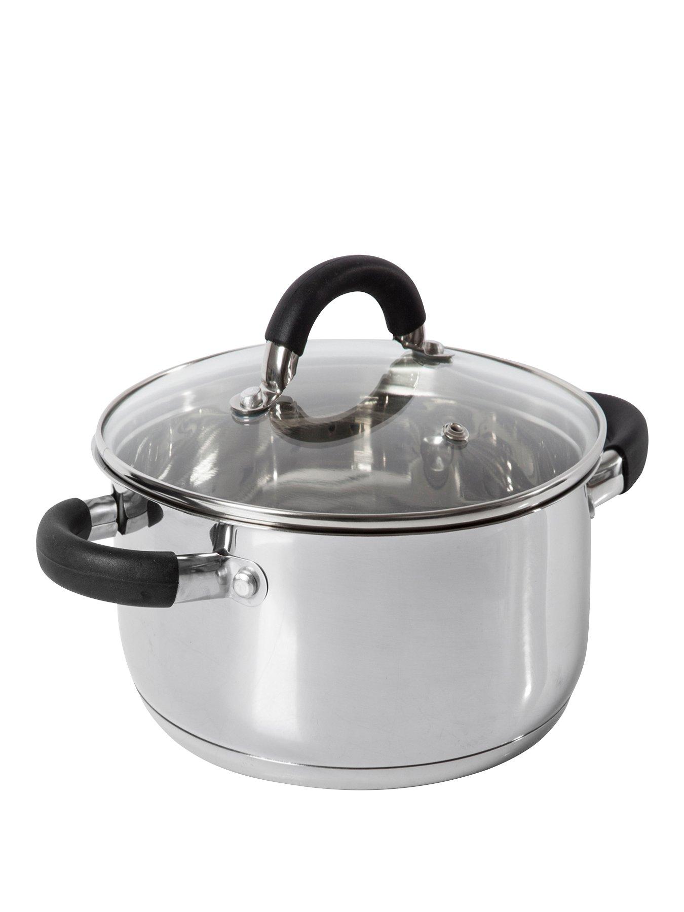 Product photograph of Tower Essentials 24cm Stainless Steel Casserole Dish from very.co.uk