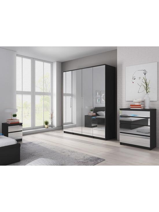 stillFront image of prague-mirror-4-piece-package-4-door-wardrobe-4-drawer-chest-and-2-bedside-cabinets-buy-and-save