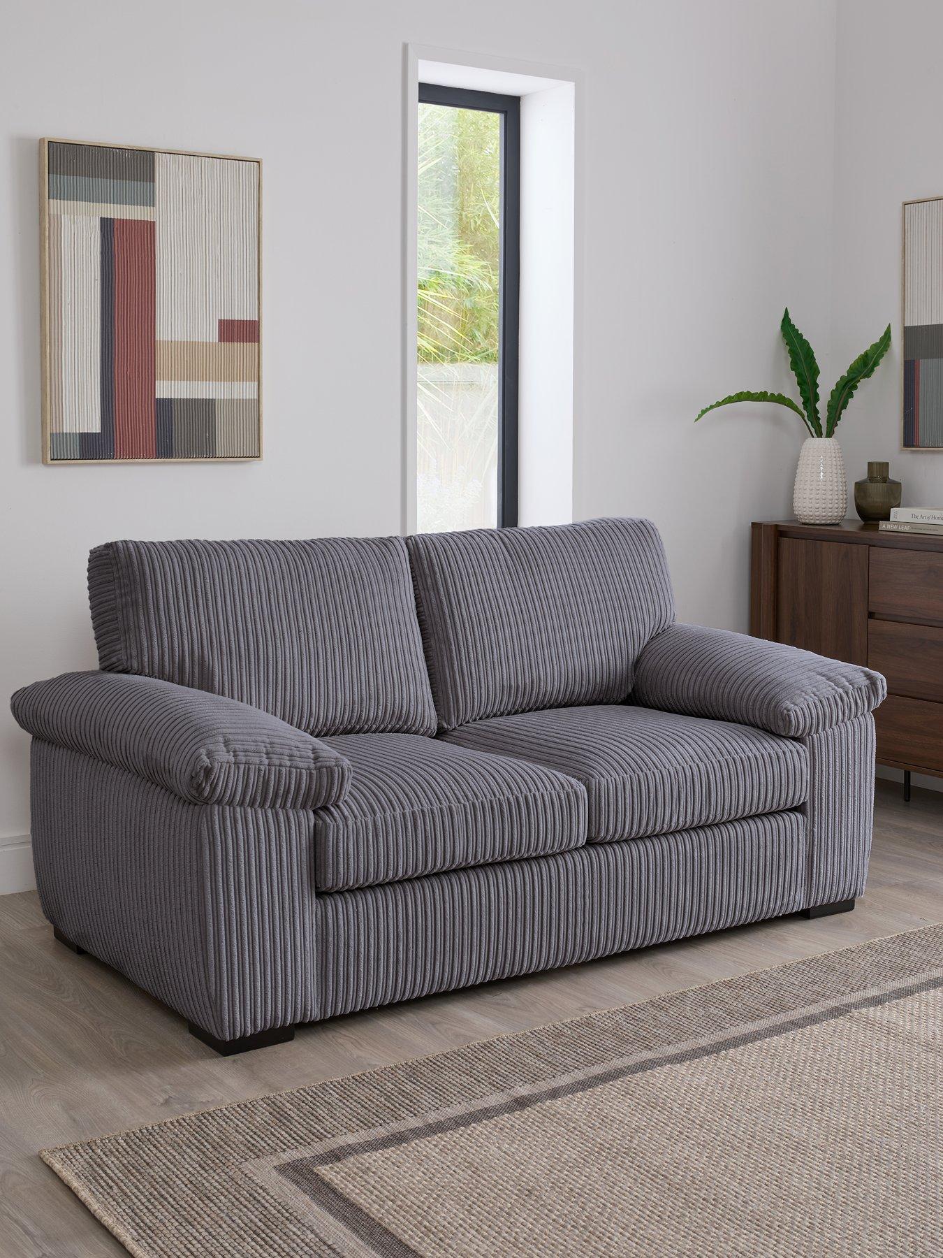 Very Home Amalfi Standard Back Fabric 2 Seater Sofa - Charcoal - FSC® Certified