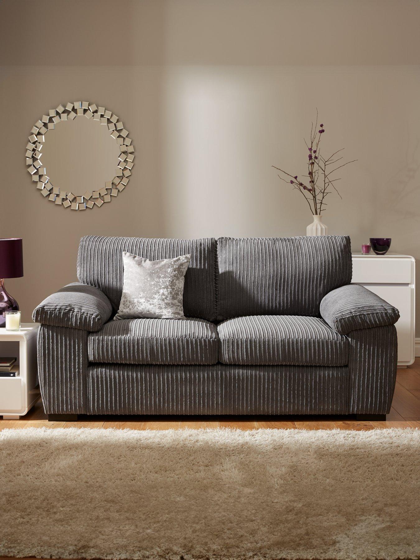 undefined Amalfi Standard Back Fabric 2 Seater Sofa - Charcoal - FSC® Certified