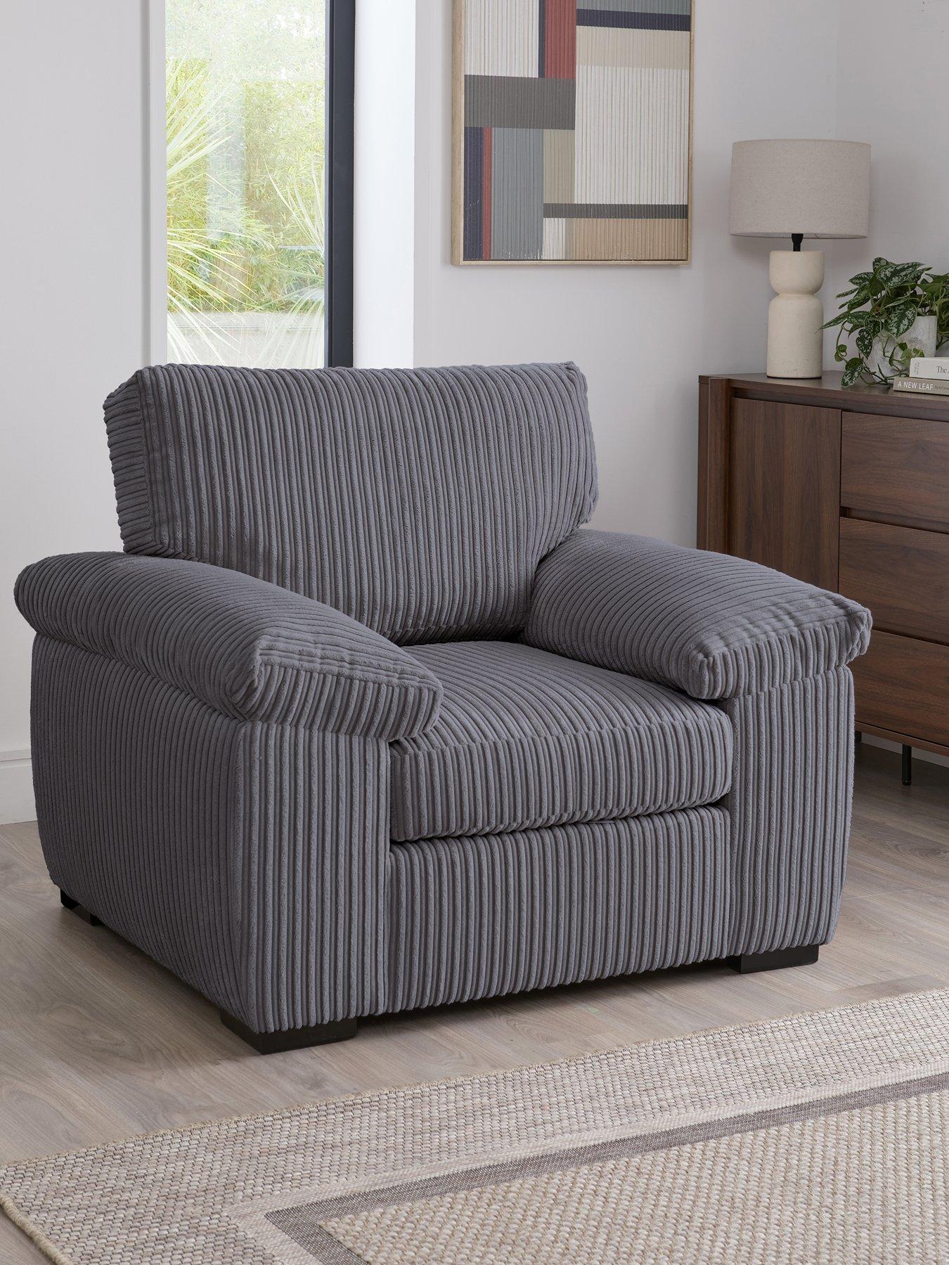 Very Home Amalfi Fabric Armchair - Charcoal - FSC® Certified