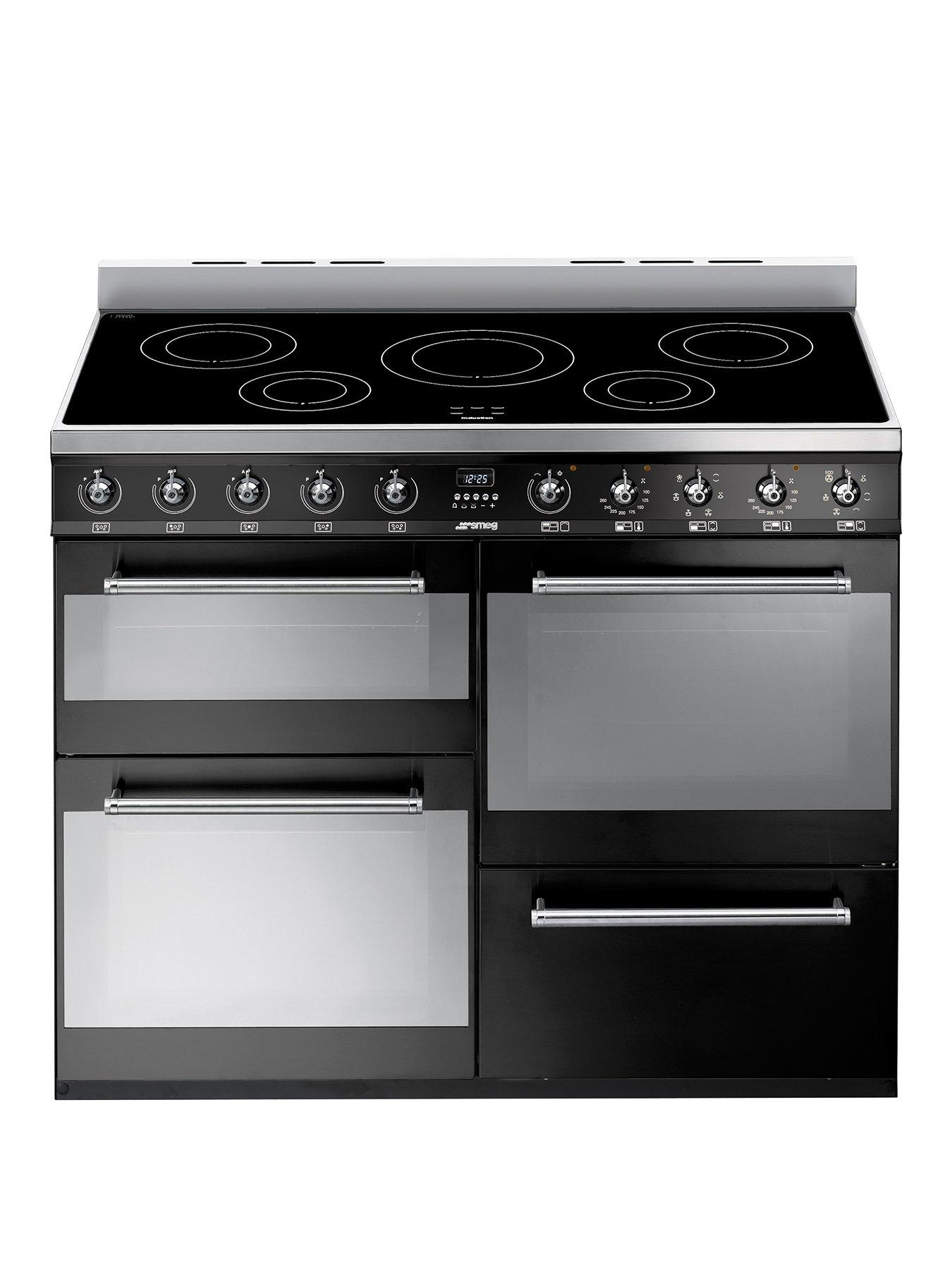 Smeg Syd4110Ibl 110Cm Symphony Dual Fuel Range Cooker With Induction Hob – Black