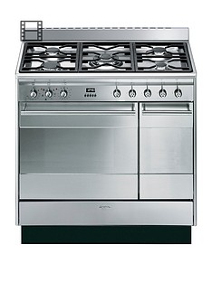 Smeg SUK92MX9 90cm Double Oven Dual Fuel Concert Range Cooker - Stainless Steel