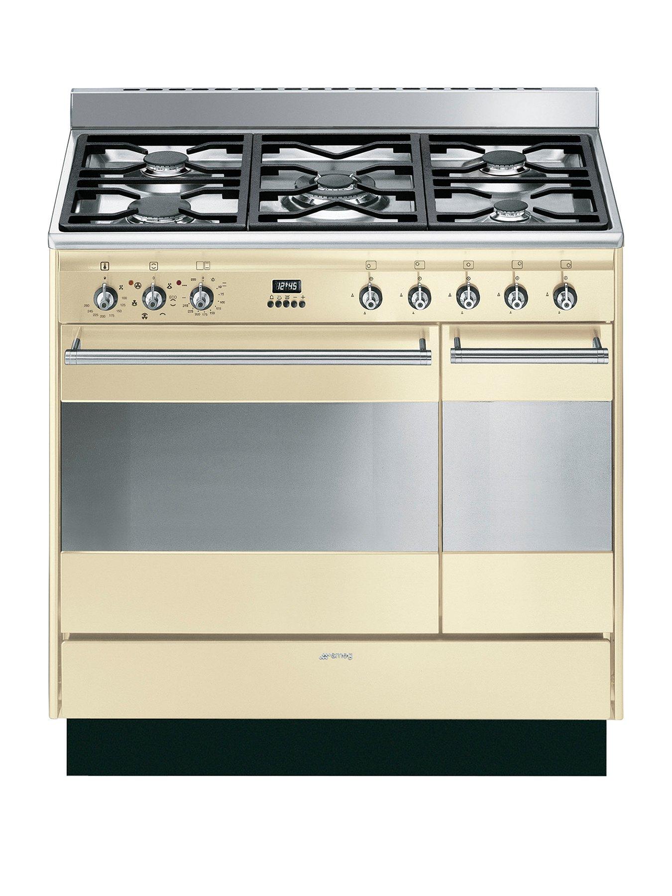 Smeg Suk92P9-1 90Cm Double Oven Dual Fuel Concert Range Cooker - Cream