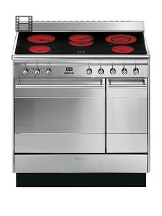 Smeg SUK92CMX9 90cm Ceramic Double Oven Concert Range Cooker - Stainless Steel