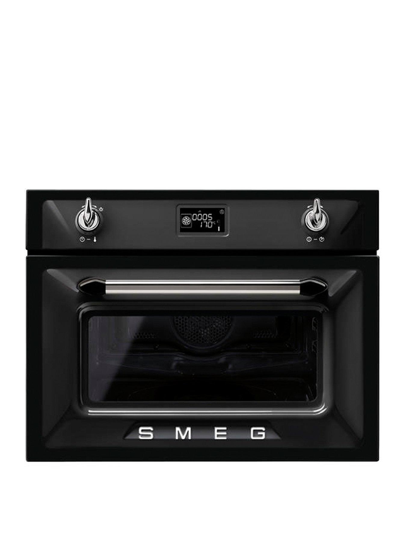 Smeg Sf4920Mcn 45Cm Built-In Compact Combination Microwave Oven – Black