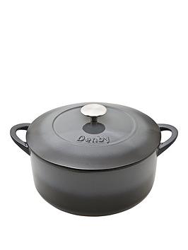 Product photograph of Denby Halo 26cm Cast Iron Round Casserole Pot from very.co.uk