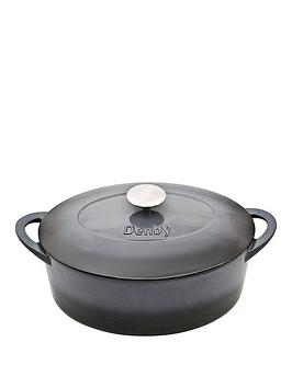Product photograph of Denby Halo 28cm Cast Iron Oval Casserole Pot from very.co.uk