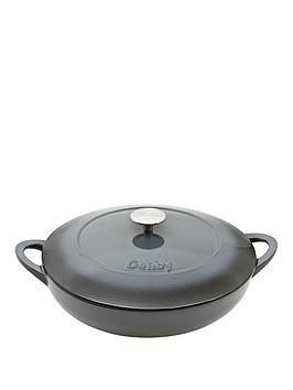 Product photograph of Denby Halo 30cm Cast Iron Shallow Casserole Pot from very.co.uk