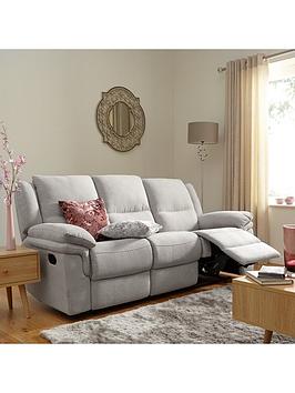 Product photograph of Albion Fabric 3 Seater High Back Manual Recliner Sofa from very.co.uk