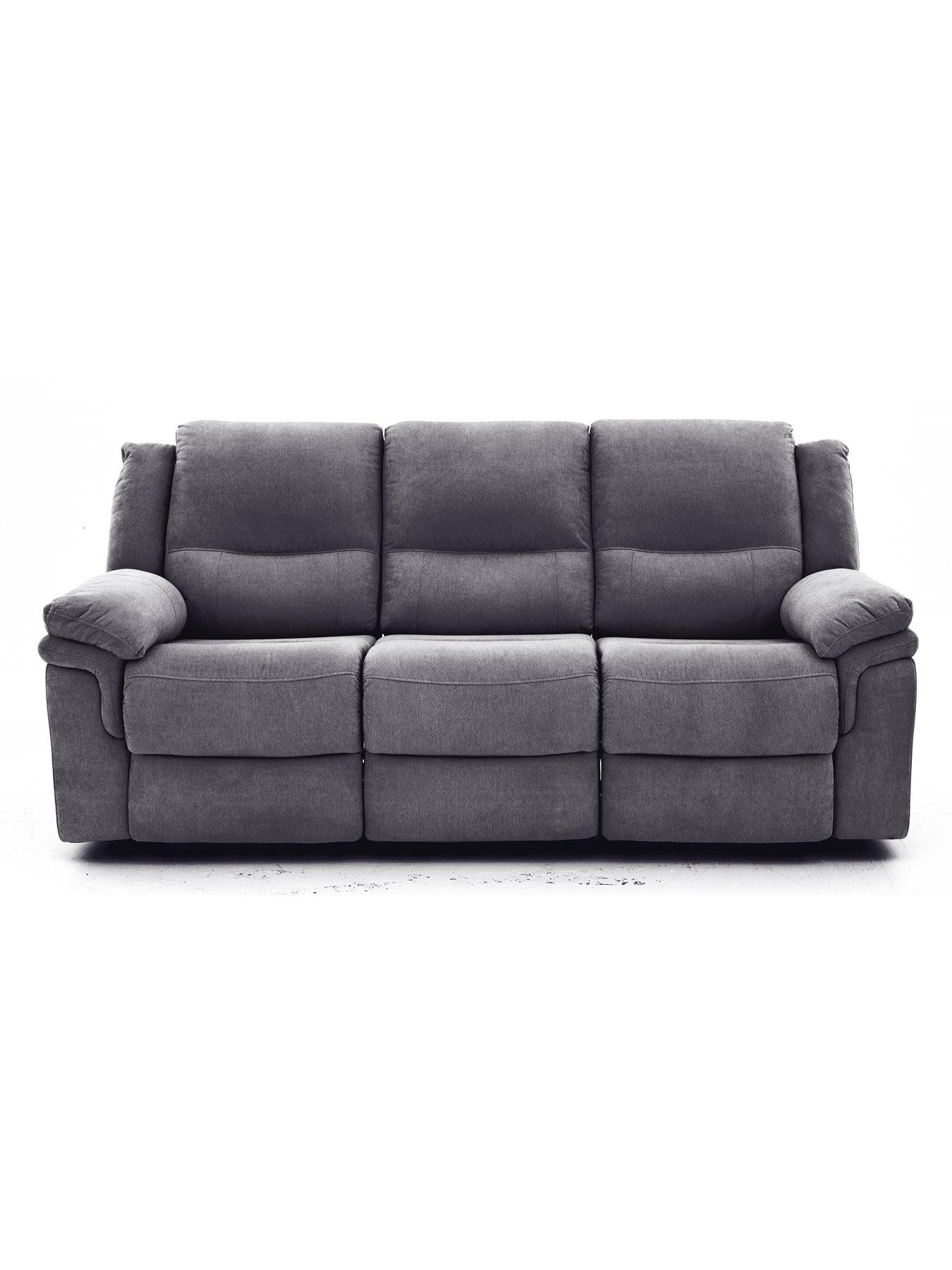 undefined Albion Fabric 3 Seater High Back Manual Recliner Sofa